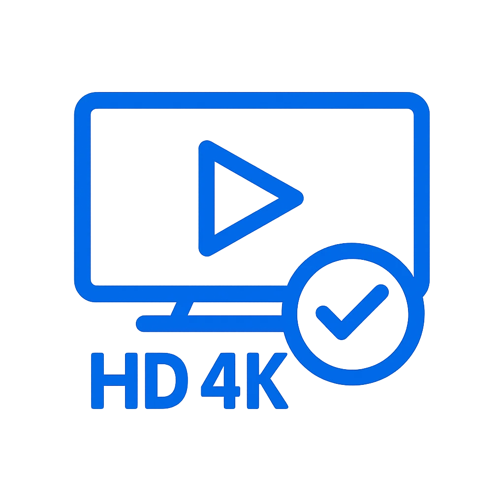Icon representing HD and 4K IPTV streaming quality