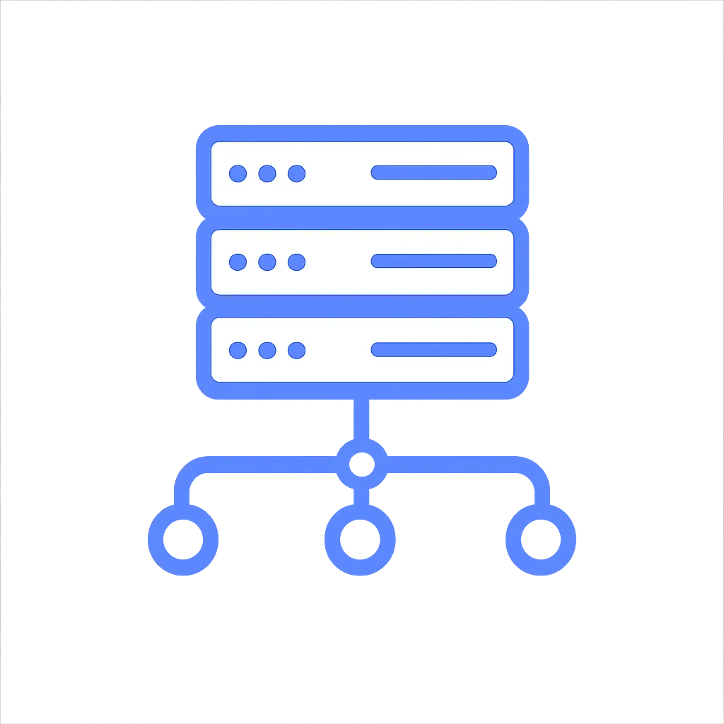 Infrastructure icon representing servers and technical systems
