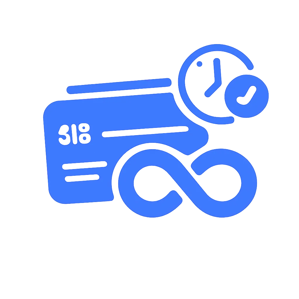 No expiration icon representing unlimited and non-expiring credits